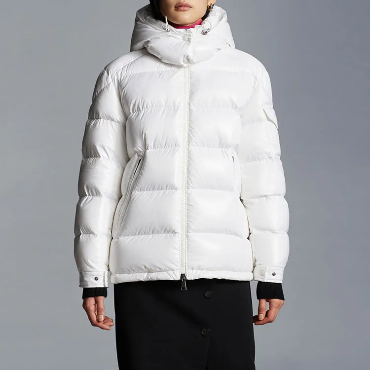Moncler Women's Maire Short Down Jacket Glossy Off White-2