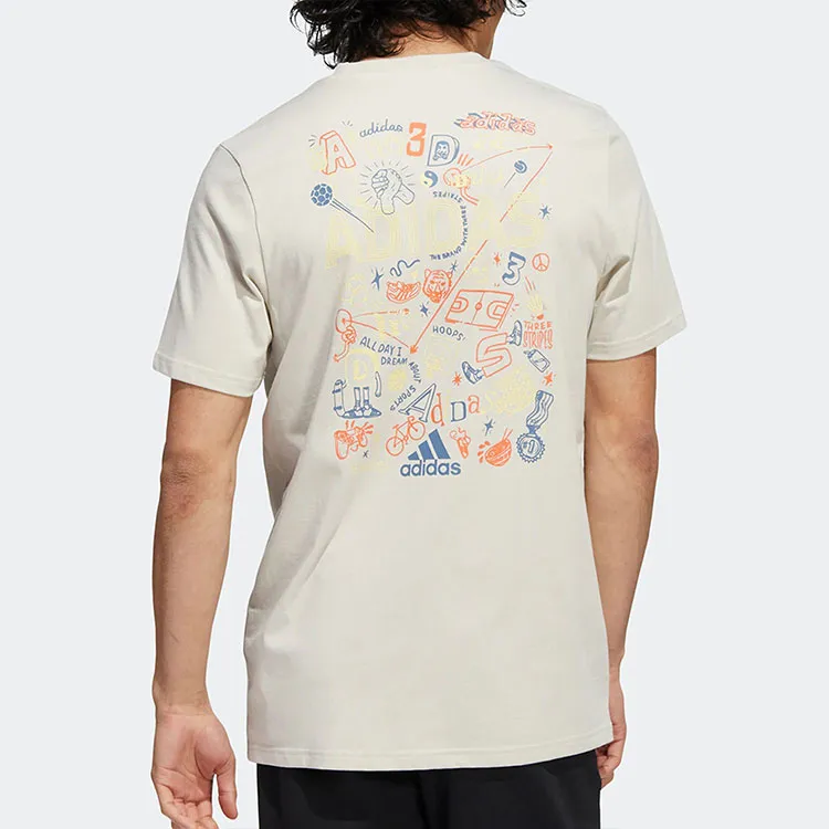Adidas T Shirts Men Beige-2