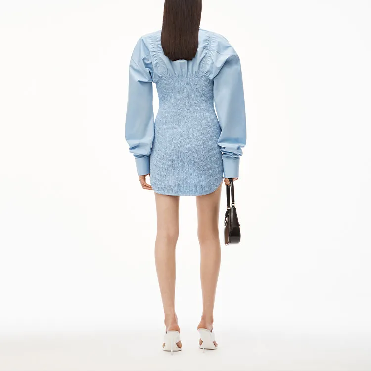 Alexander Wang Long Sleeved Dresses Women's Light Blue-3