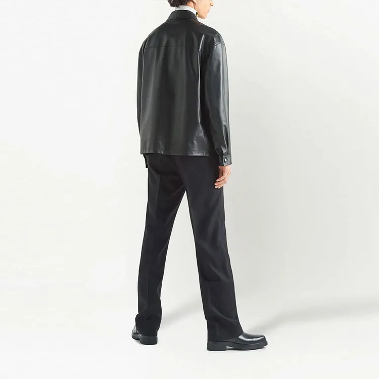 PRADA Leather Jackets Men Black-1