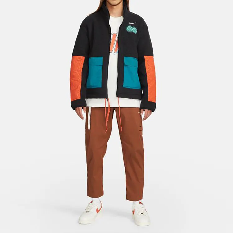 Nike CNY Mens Color Block Logo Print Jacket Black-2