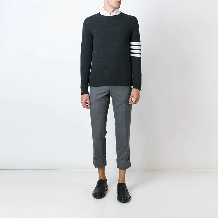 THOM BROWNE 4 Bar Crewneck Jumper-2