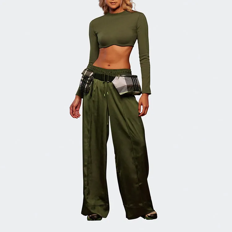 Adidas Ivy Park Halls Of Ivy Long Sleeve Crop Top Wild Pine-2