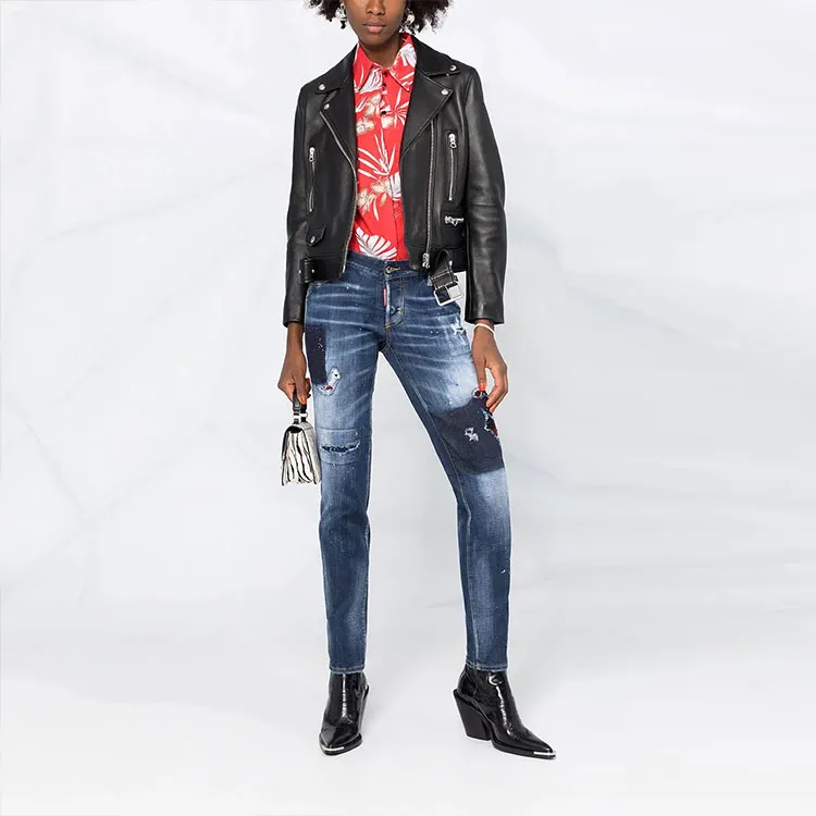 DSQUARED 2 Checked Ripped Jennifer Jeans-1