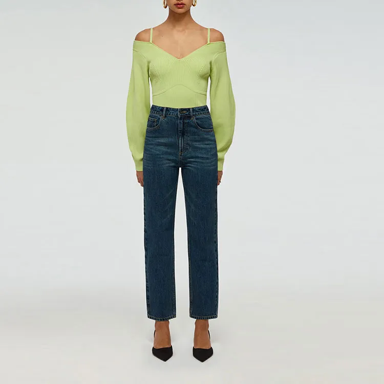 Self portrait SS22 Sweater Women's Fruit Green-3