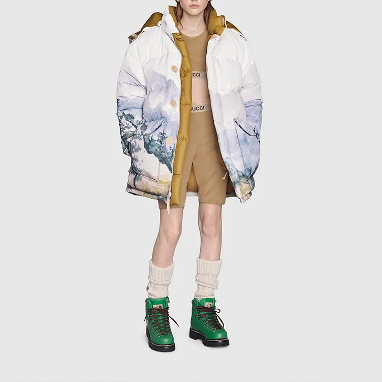 GUCCI X The North Face Padded Jacket Trail Print-3