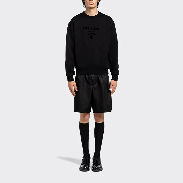 PRADA Chenille Logo Crewneck Sweatshirt-2