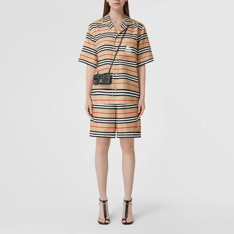 Supreme Burberry Logo Print Silk Twill Shorts-1