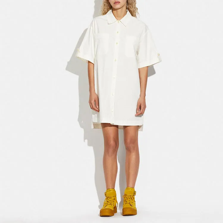 COACH Short-Sleeved Dresses Women's White-1