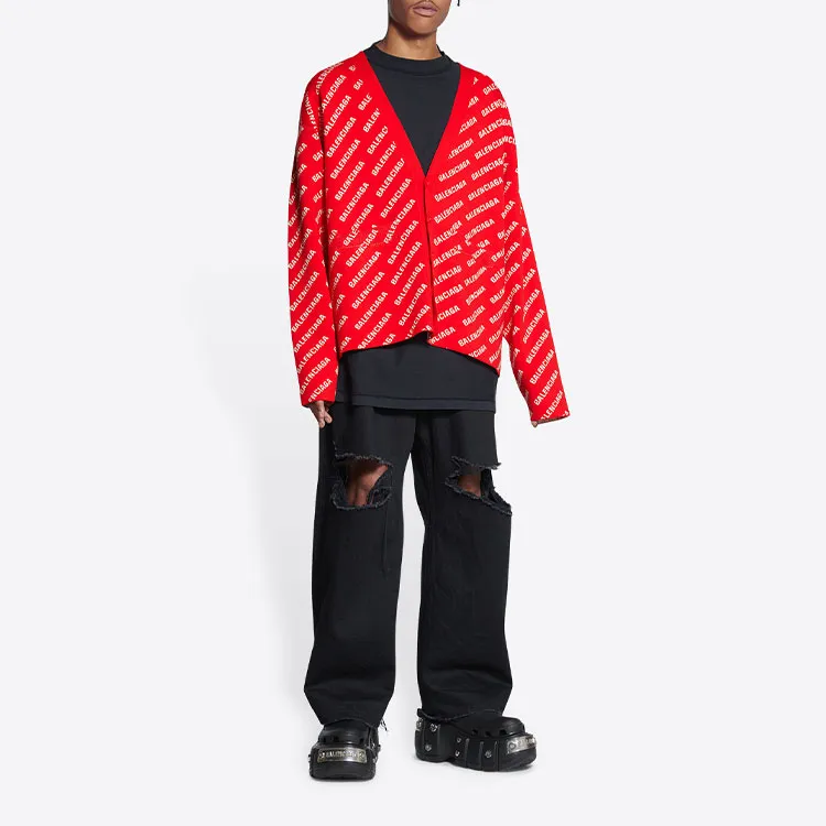 Balenciaga SS22 Loose Fit Knitwear Men's Red-2