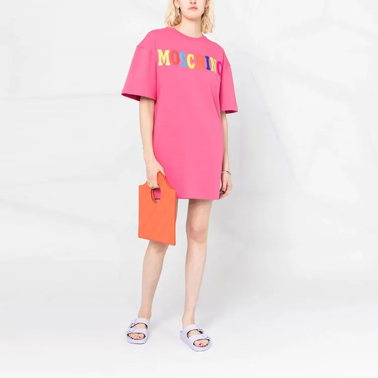 MOSCHINO Logo Printed Crewneck T Shirt Dress-1