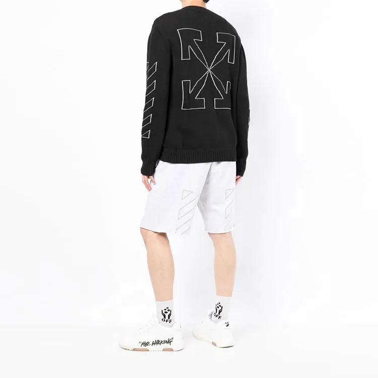 OFF WHITE Diag Outline Knit Crewneck Sweater-3