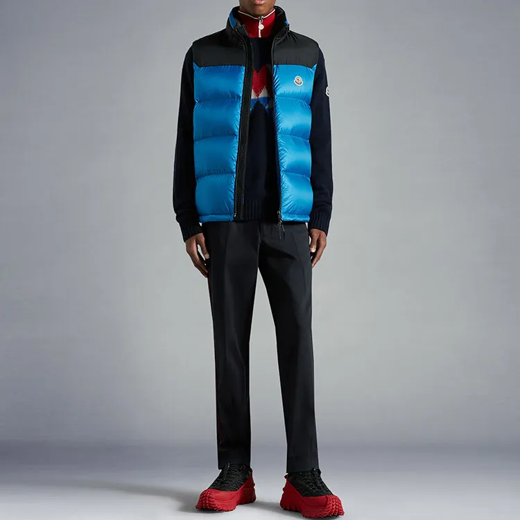 Moncler Vests Men Bright Blue-1