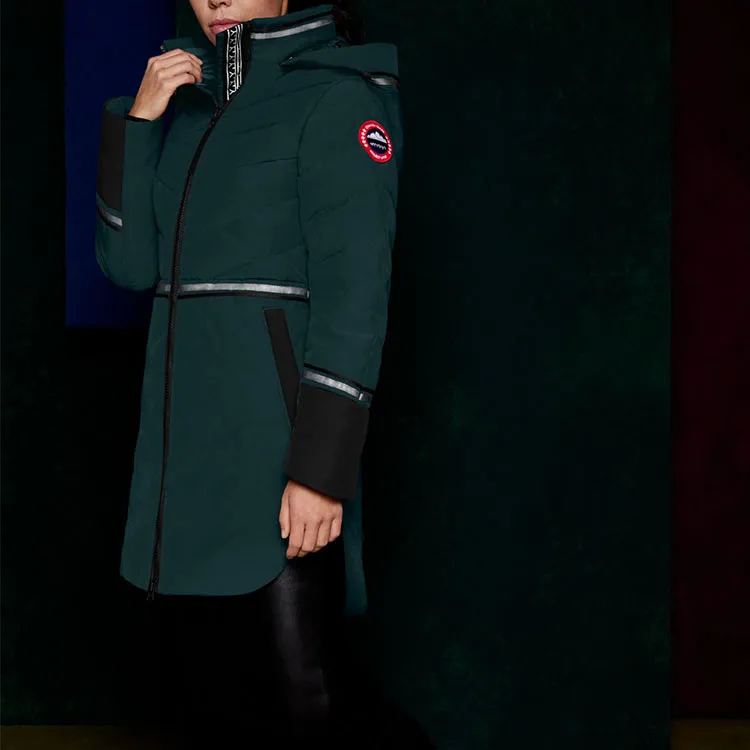 Canada Goose Kakuktinniq Series Solid Color Down Jacket Women's Jasper Green-3