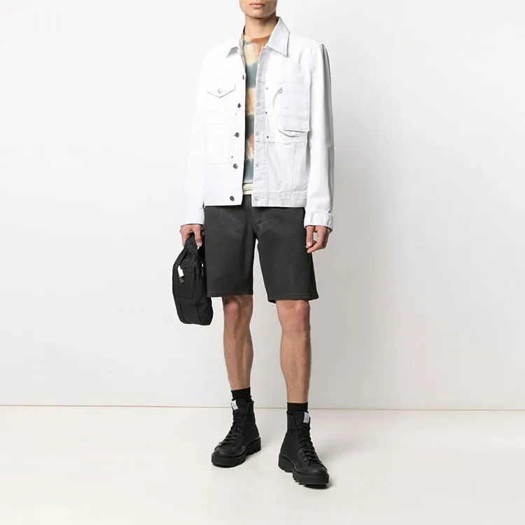 DIESEL Denim Jackets Men White-1