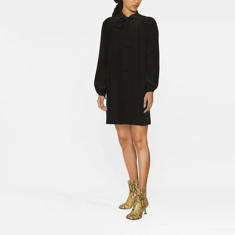 DSQUARED2 Pussy bow Silk Mini Dress-1