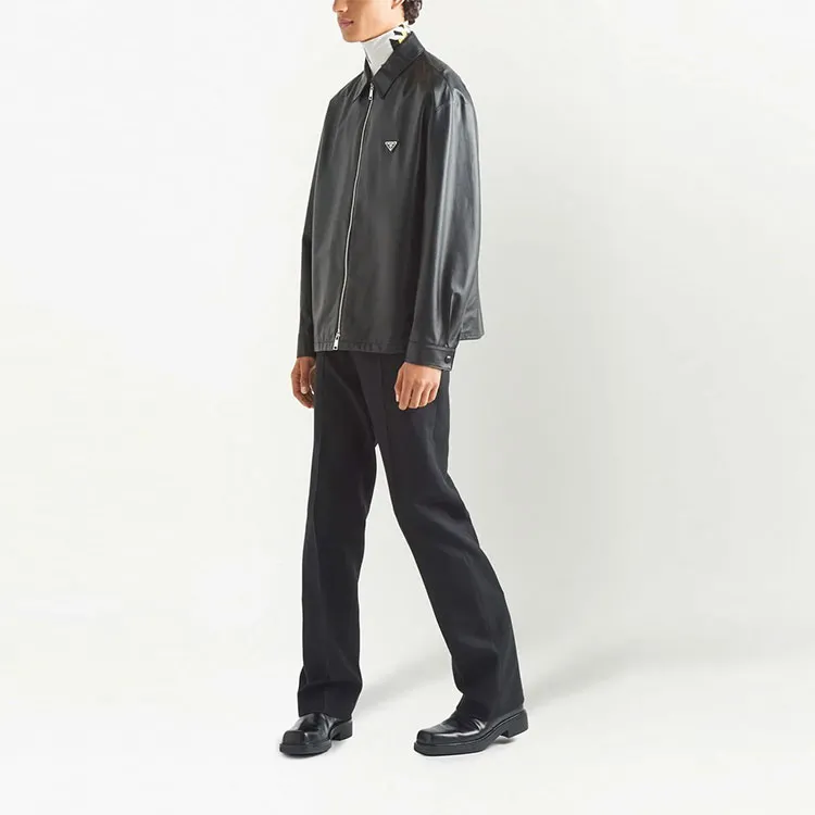 PRADA Leather Jackets Men Black-3