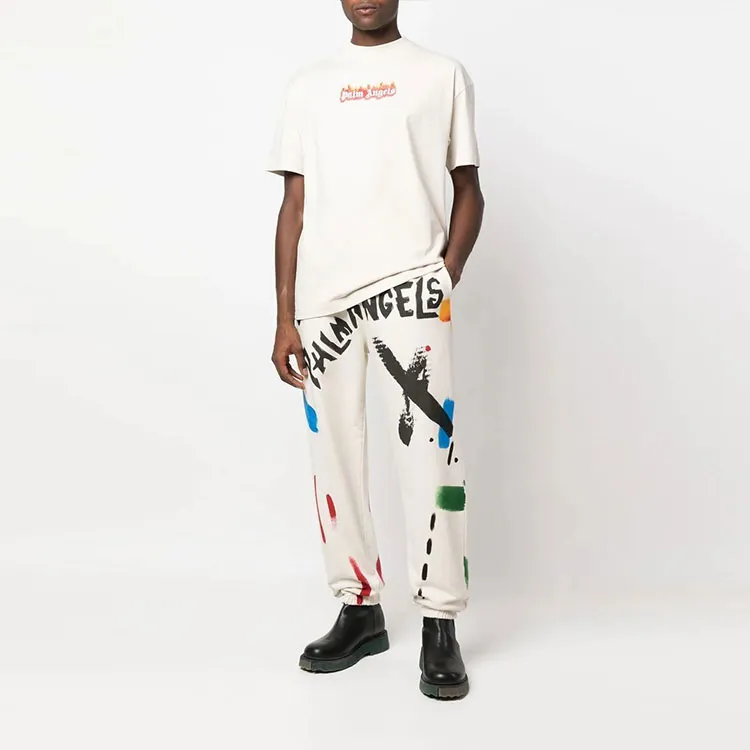 PALM ANGELS Garment Dye Burning Logo Classic T Shirt-1
