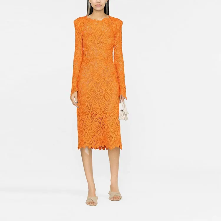 ERMANNO SCERVINO Macrame Lace Midi Dress-1