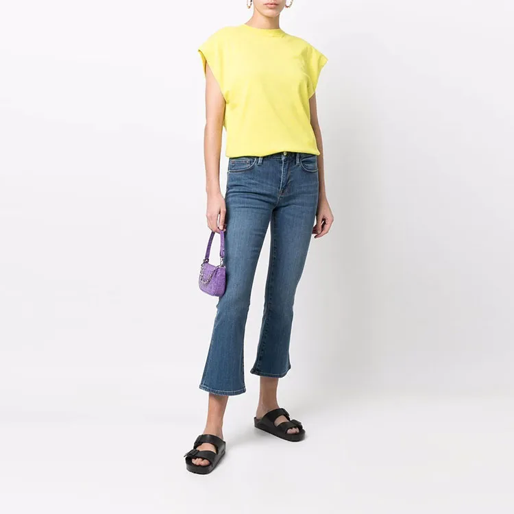FRAME Low-Rise Cropped Flared Jeans-1