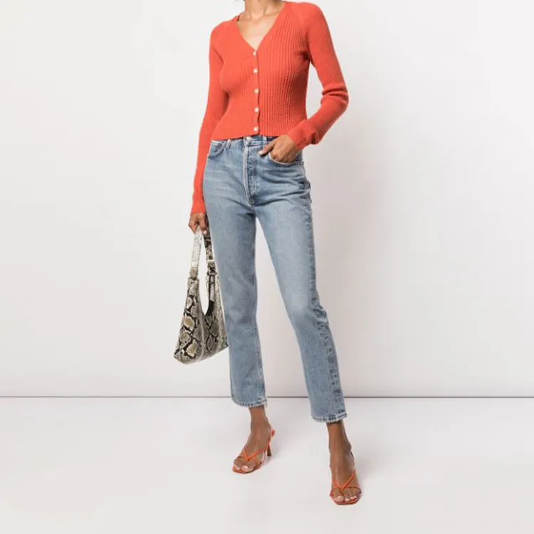 AGOLDE Riley High-waisted Cropped Jeans-1