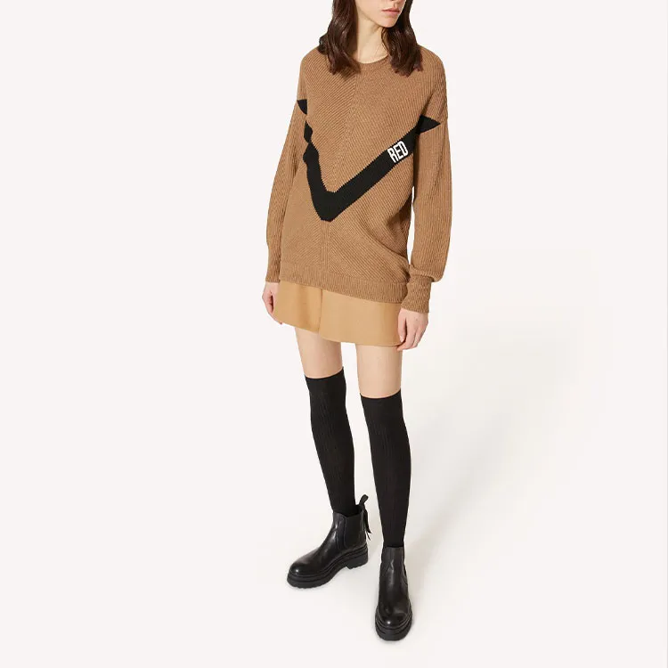 RED VALENTINO FW21 Loose Fit Sweater Women's Light Brown-4