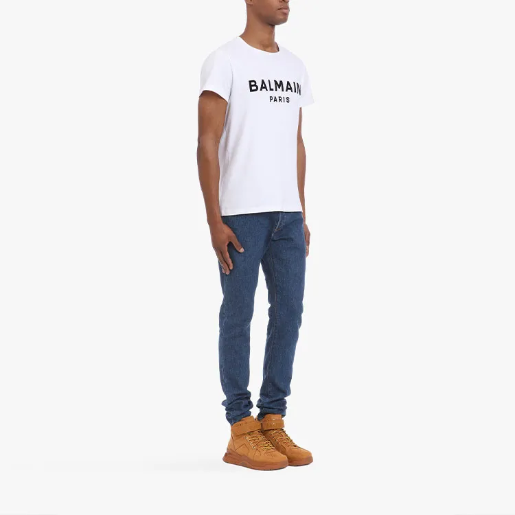 BALMAIN Logo print Cotton T shirt-4