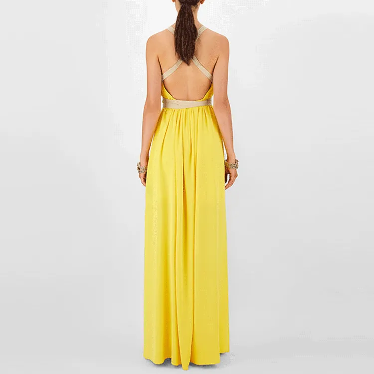 MaxMara Sleeveless Dresses Women's Yellow-3
