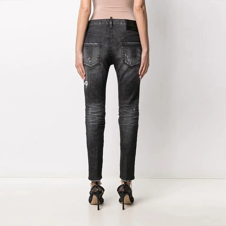 DSQUARED 2 Distressed effect Logo patch Denim Jeans-1