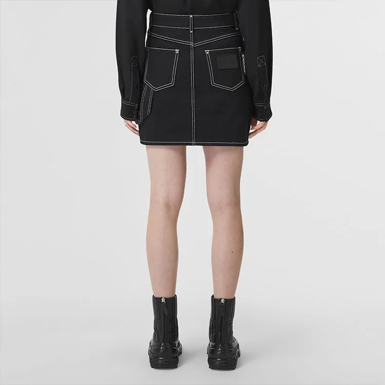 Burberry Contrast stitch Raw denim Skirt-2