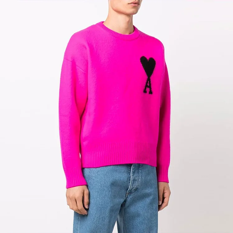 Ami Paris Ami De Coeur Merino Wool Crewneck Jumper-4