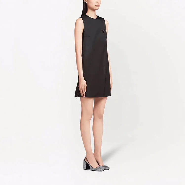 PRADA Sleeveless Dress Women's Black-4