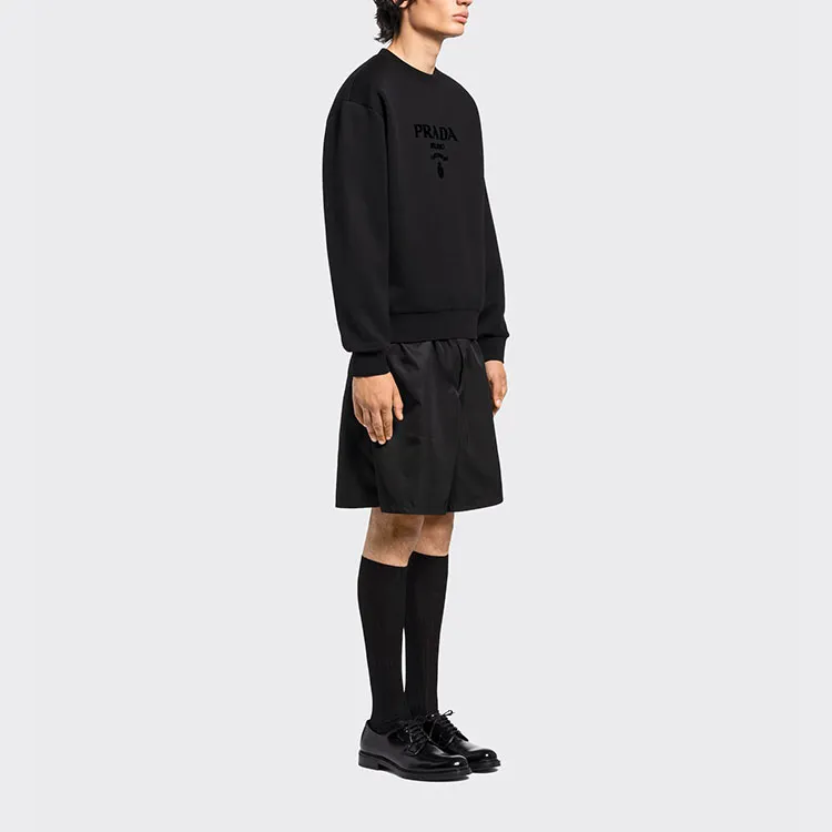 PRADA Chenille Logo Crewneck Sweatshirt-3