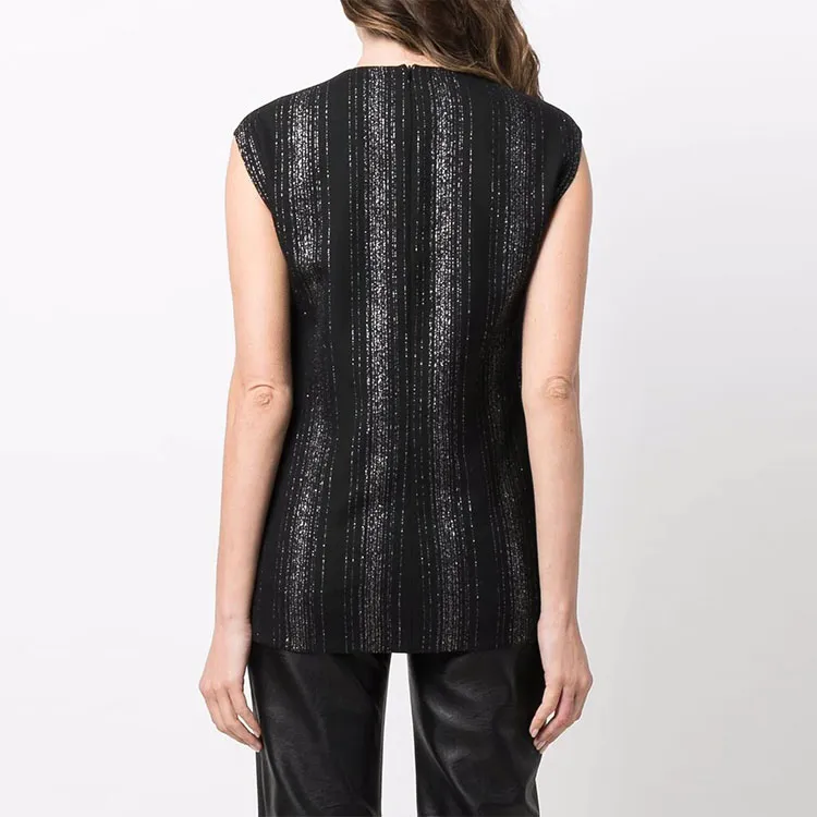 Stella McCartney Lurex Striped Sleeveless Blouse-2