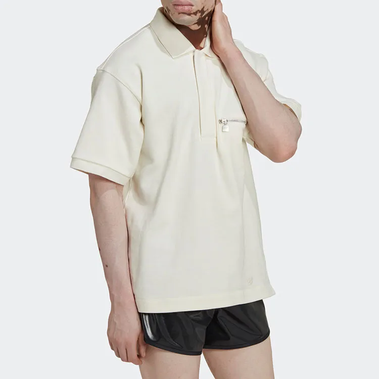 Adidas Originals Blue Version Collection Polo Shirts Men Pink White-4