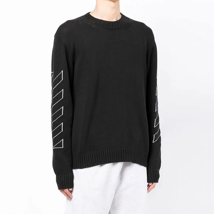 OFF WHITE Diag Outline Knit Crewneck Sweater-1