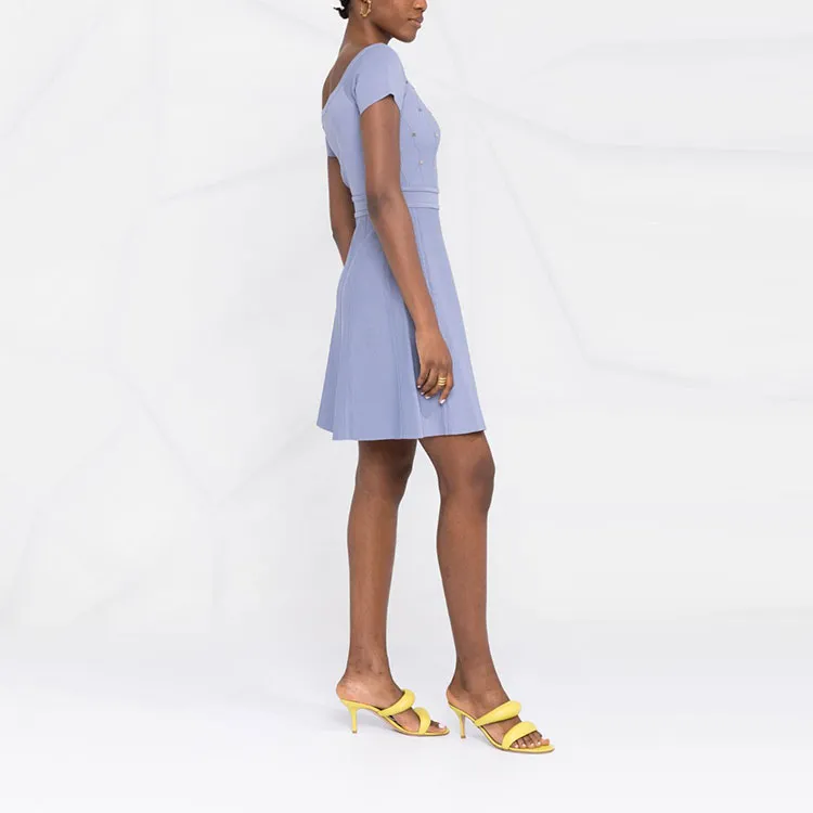 Elisabetta Franchi Short Sleeved Dresses Women's Blue-2