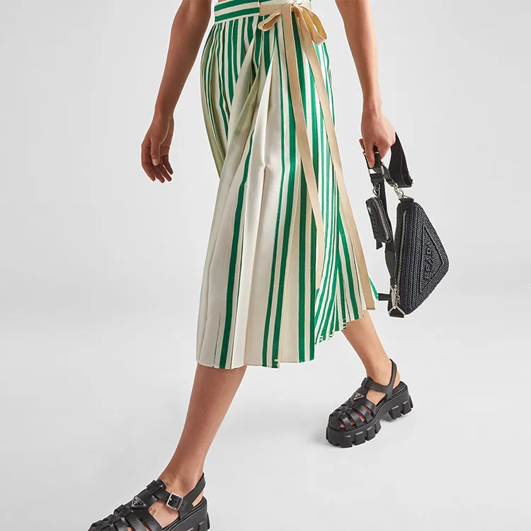 PRADA Casual Long Skirts Women's Green-2