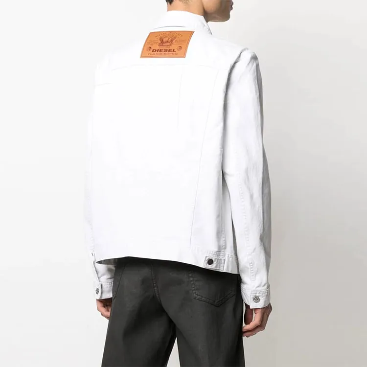DIESEL Denim Jackets Men White-2