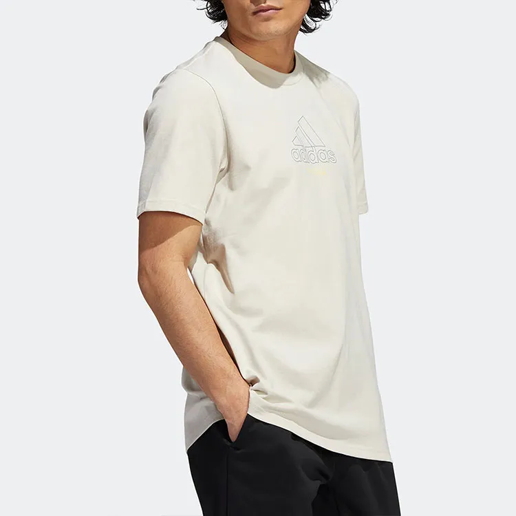 Adidas T Shirts Men Beige-3