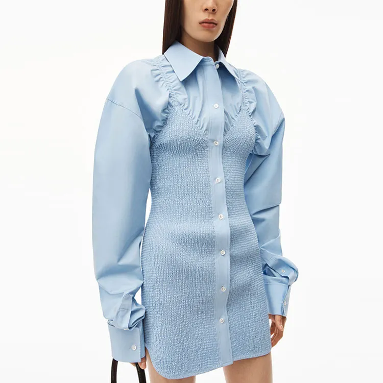 Alexander Wang Long Sleeved Dresses Women's Light Blue-2