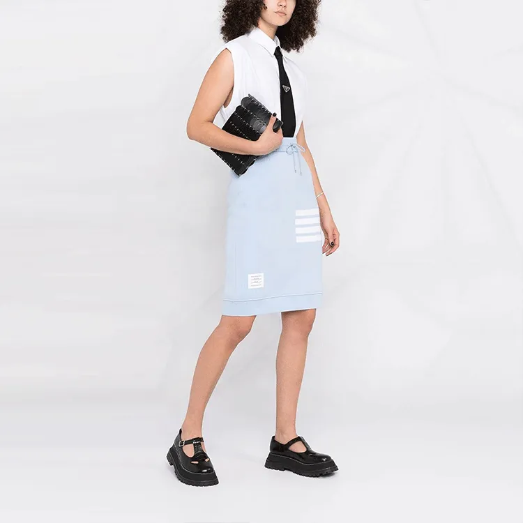 THOM BROWNE Casual Long Skirts Women's Light Blue-3