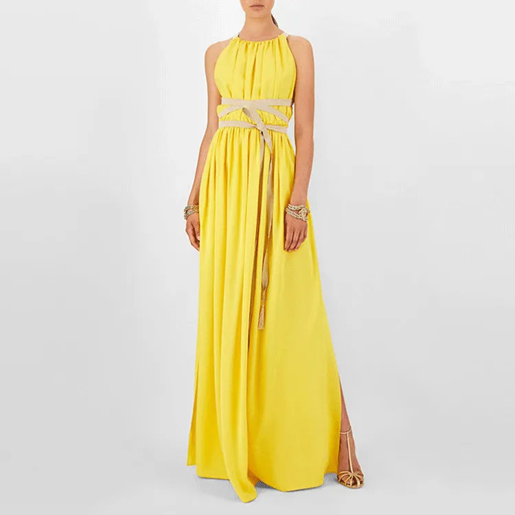 MaxMara Sleeveless Dresses Women's Yellow-4