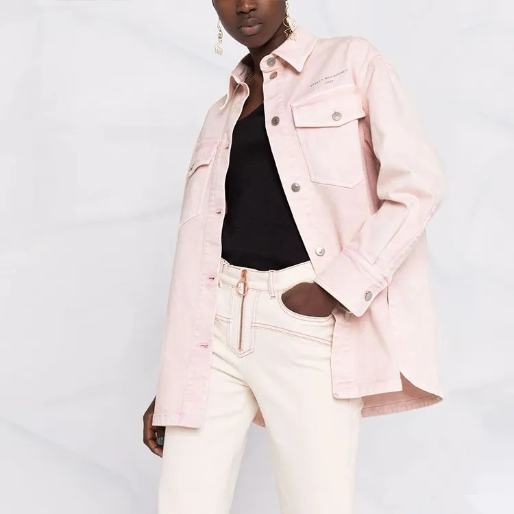 Stella McCartney Denim Jackets Women's Pink-4