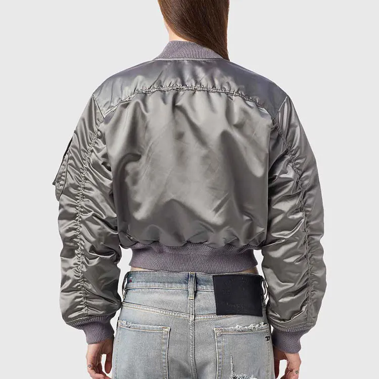 DIESEL Cropped Coats Women's Silver-3