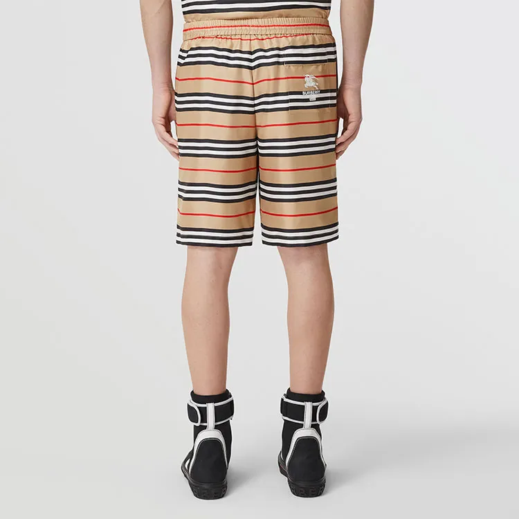 Supreme Burberry Logo Print Silk Twill Shorts-6