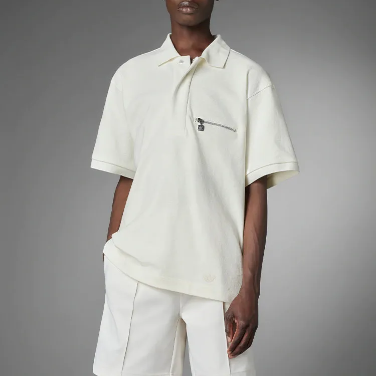 Adidas Originals Blue Version Collection Polo Shirts Men Pink White-5