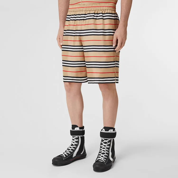 Supreme Burberry Logo Print Silk Twill Shorts-4