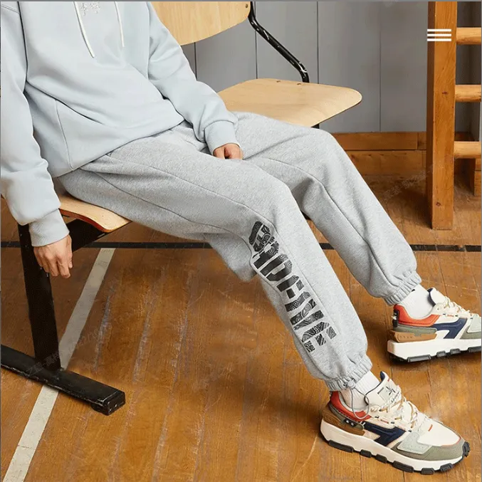 LiNing Basketball Collection Knitted Sports Pants Men's Gray-5
