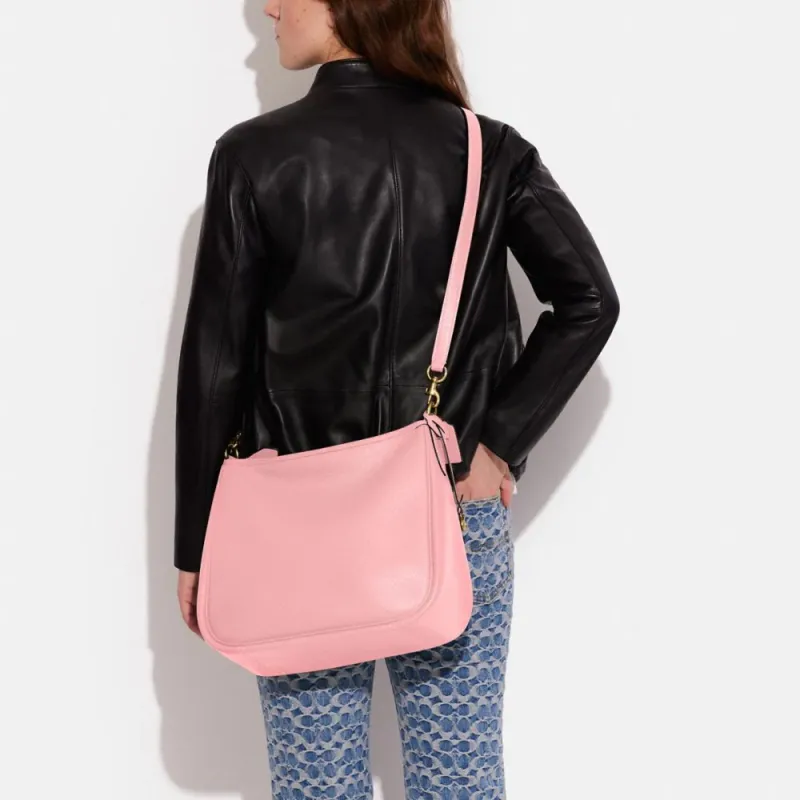 COACH Cary Pebbled Leather Handbag, Shoulder Bag Women's Pink-5